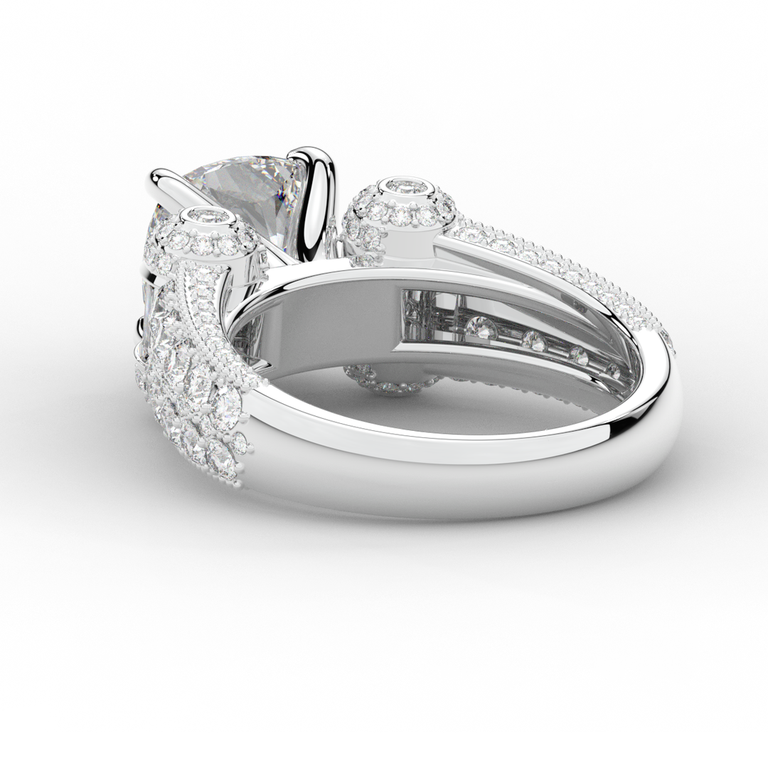 4.75CT.TW CUSHION LAB DIAMOND ENGAGEMENT RING - Nazarelle