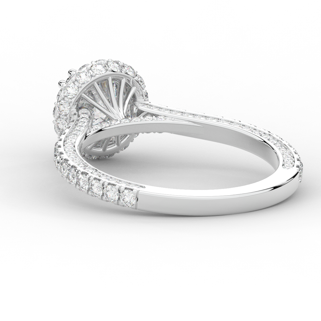 1.90CT.TW ROUND LAB DIAMOND HALO ENGAGEMENT RING - Nazarelle