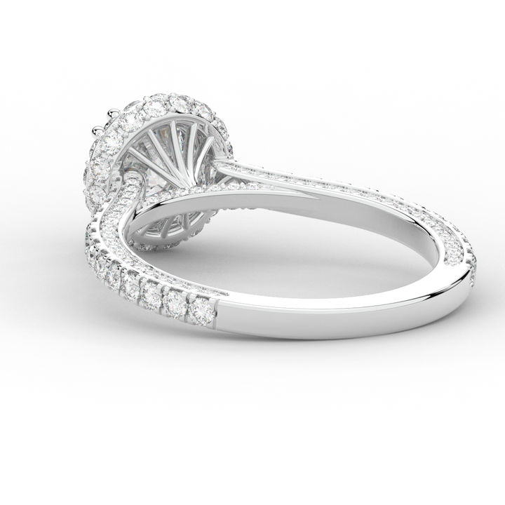 1.90CT.TW ROUND LAB DIAMOND HALO ENGAGEMENT RING - Nazarelle