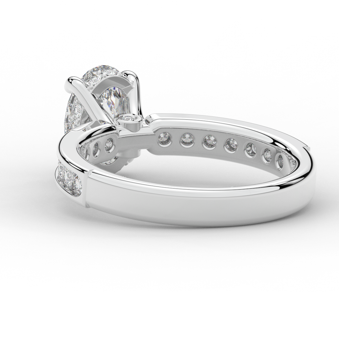 1.95CT.TW OVAL LAB DIAMOND UNDERHALO ENGAGEMENT RING - Nazarelle