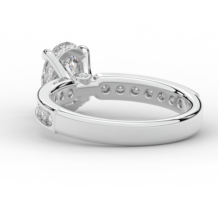1.95CT.TW OVAL LAB DIAMOND UNDERHALO ENGAGEMENT RING - Nazarelle