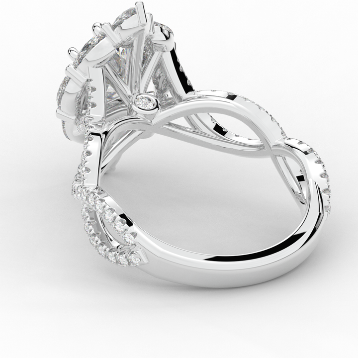 3.00CT.TW OVAL LAB DIAMOND HALO ENGAGEMENT RING - Nazarelle