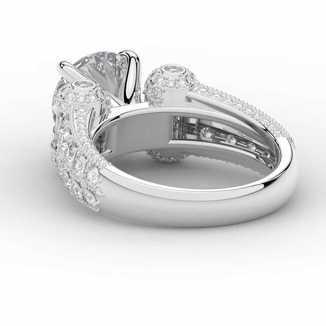4.75CT.TW ROUND LAB DIAMOND ENGAGEMENT RING - Nazarelle