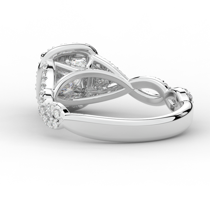 1.30CT.TW ROUND LAB DIAMOND HALO ENGAGEMENT RING - Nazarelle