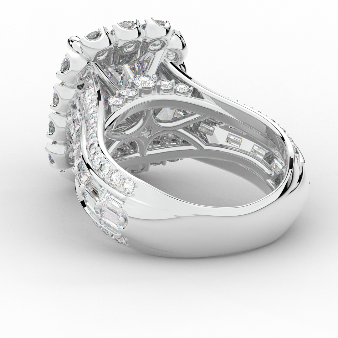 8.00CT.TW RADIANT LAB DIAMOND HALO ENGAGEMENT RING - Nazarelle