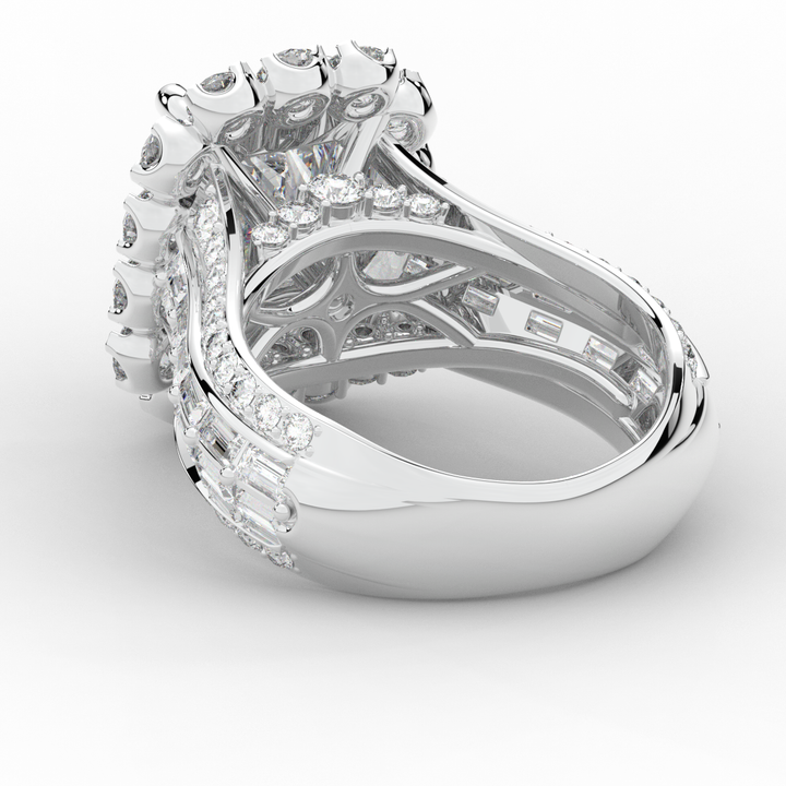 8.00CT.TW RADIANT LAB DIAMOND HALO ENGAGEMENT RING - Nazarelle