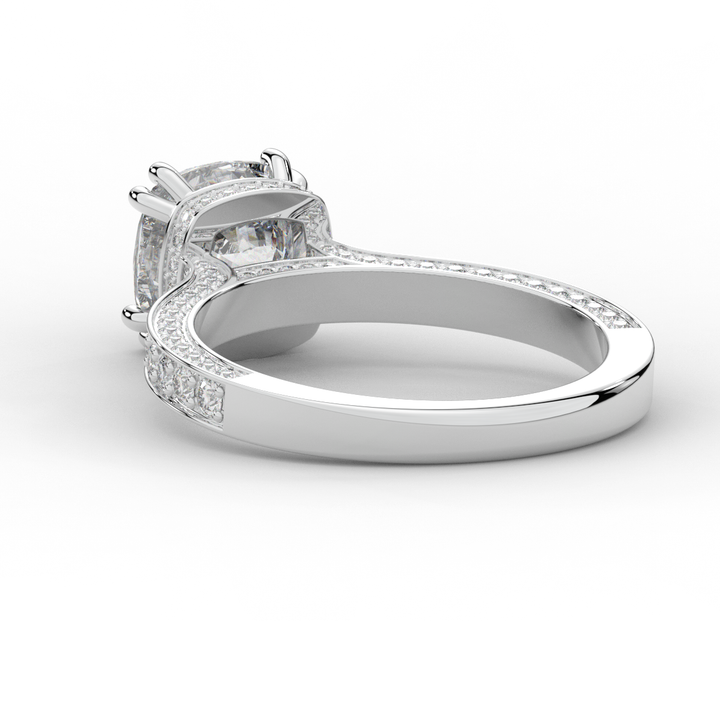 2.60CT.TW CUSHION LAB DIAMOND SOLITAIRE ENGAGEMENT RING - Nazarelle