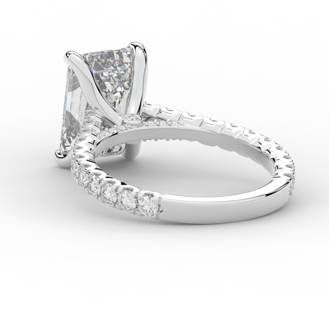 4.25CT.TW EMERALD CUT LAB DIAMOND SOLITAIRE ENGAGEMENT RING - Nazarelle