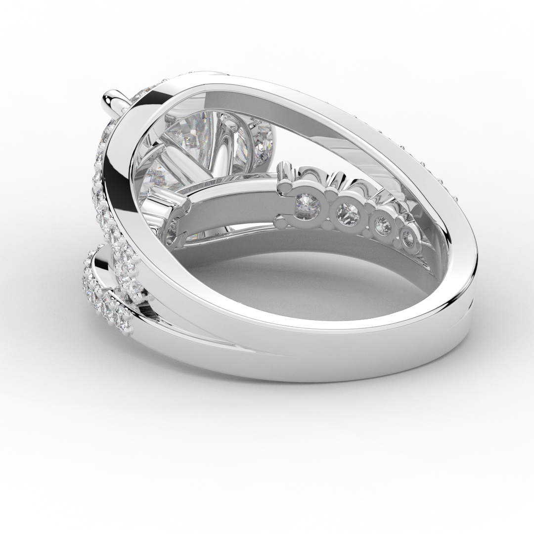 3.30CT.TW ROUND LAB DIAMOND ENGAGEMENT RING - Nazarelle