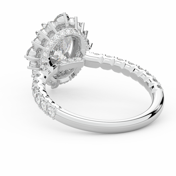 2.80CT.TW OVAL LAB DIAMOND HALO ENGAGEMENT RING - Nazarelle
