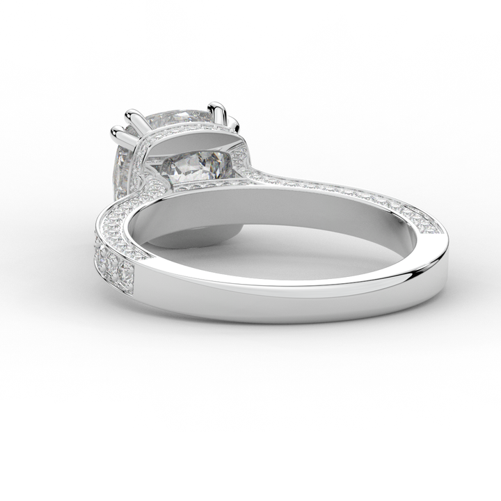 2.60CT.TW CUSHION LAB DIAMOND SOLITAIRE ENGAGEMENT RING - Nazarelle