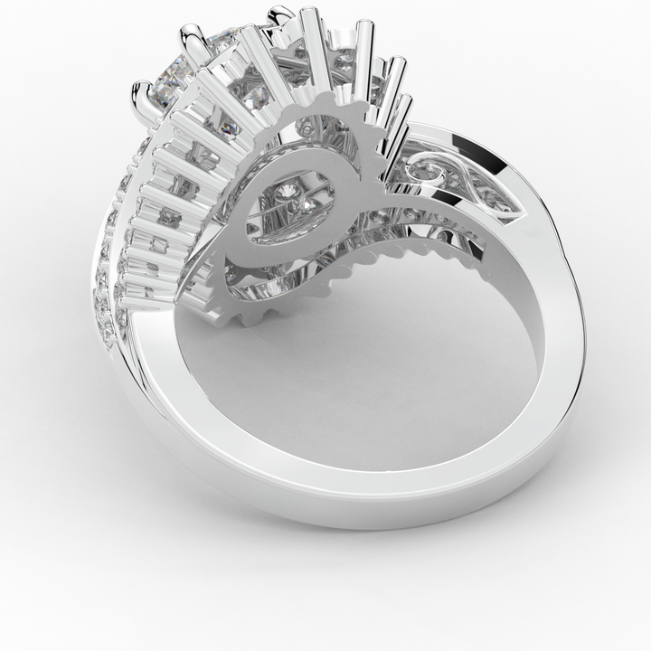 3.35CT.TW ROUND LAB DIAMOND BYPASS HALO ENGAGEMENT RING - Nazarelle