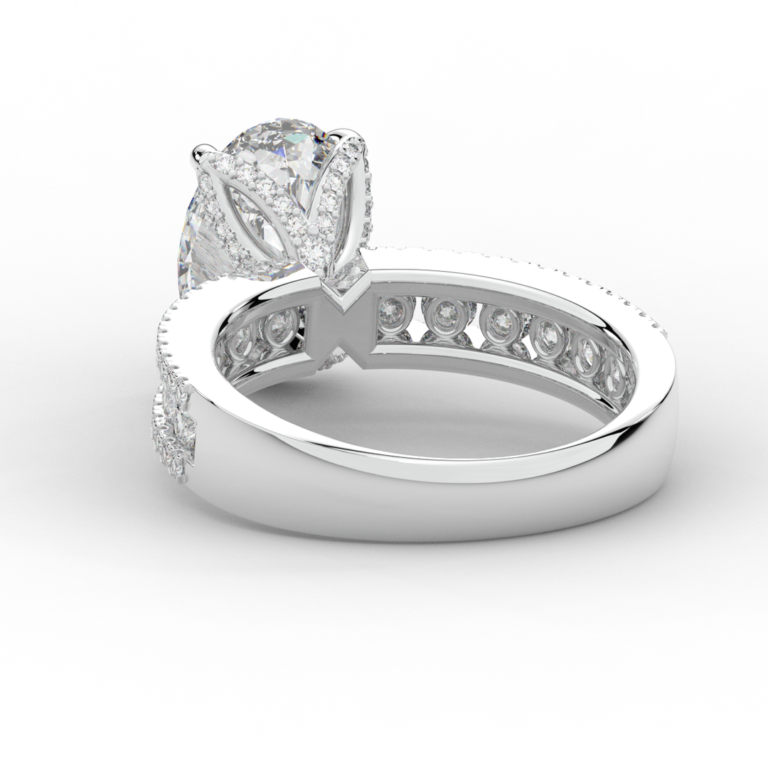 3.95CT.TW OVAL LAB DIAMOND SOLITAIRE ENGAGEMENT RING - Nazarelle