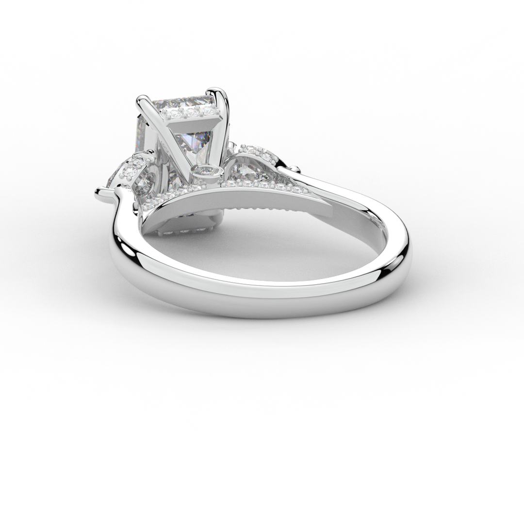 2.40CT.TW EMERALD CUT LAB DIAMOND 3 STONE ENGAGEMENT RING - Nazarelle
