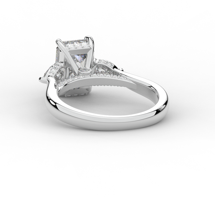 2.40CT.TW EMERALD CUT LAB DIAMOND 3 STONE ENGAGEMENT RING - Nazarelle