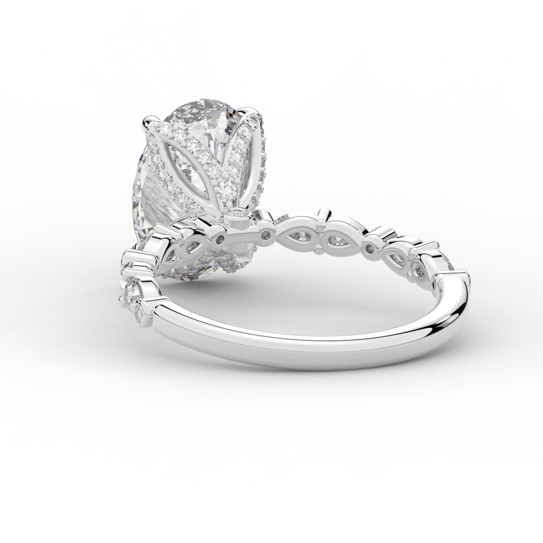 3.60CT.TW OVAL LAB DIAMOND SOLITAIRE ENGAGEMENT RING - Nazarelle