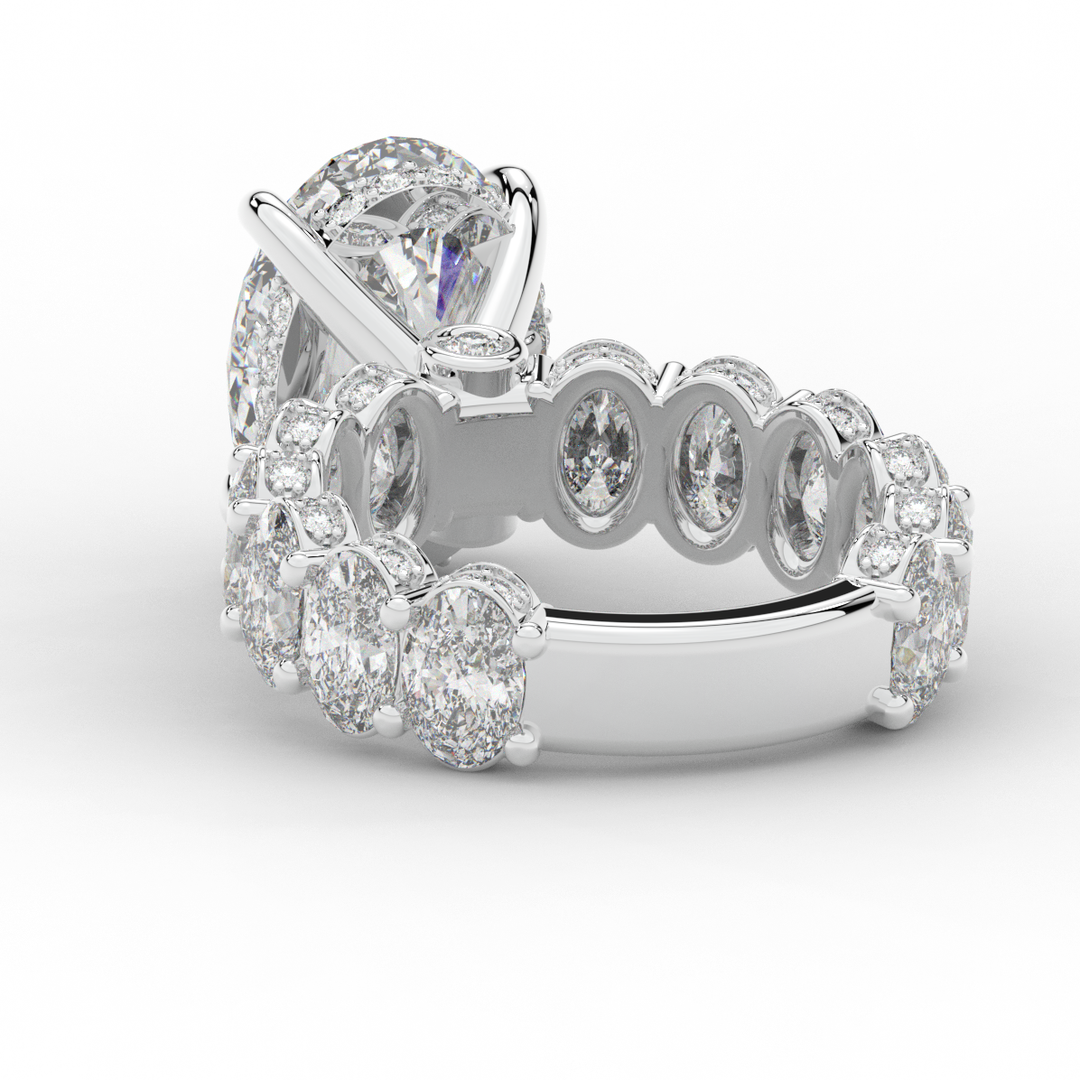 10.90CT.TW OVAL LAB DIAMOND SOLITAIRE ENGAGEMENT RING - Nazarelle