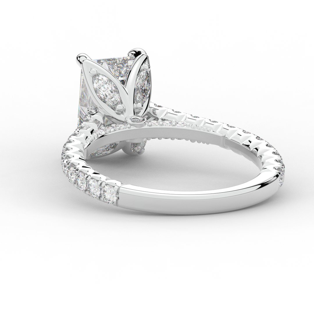 2.70CT.TW RADIANT LAB DIAMOND SOLITAIRE ENGAGEMENT RING - Nazarelle