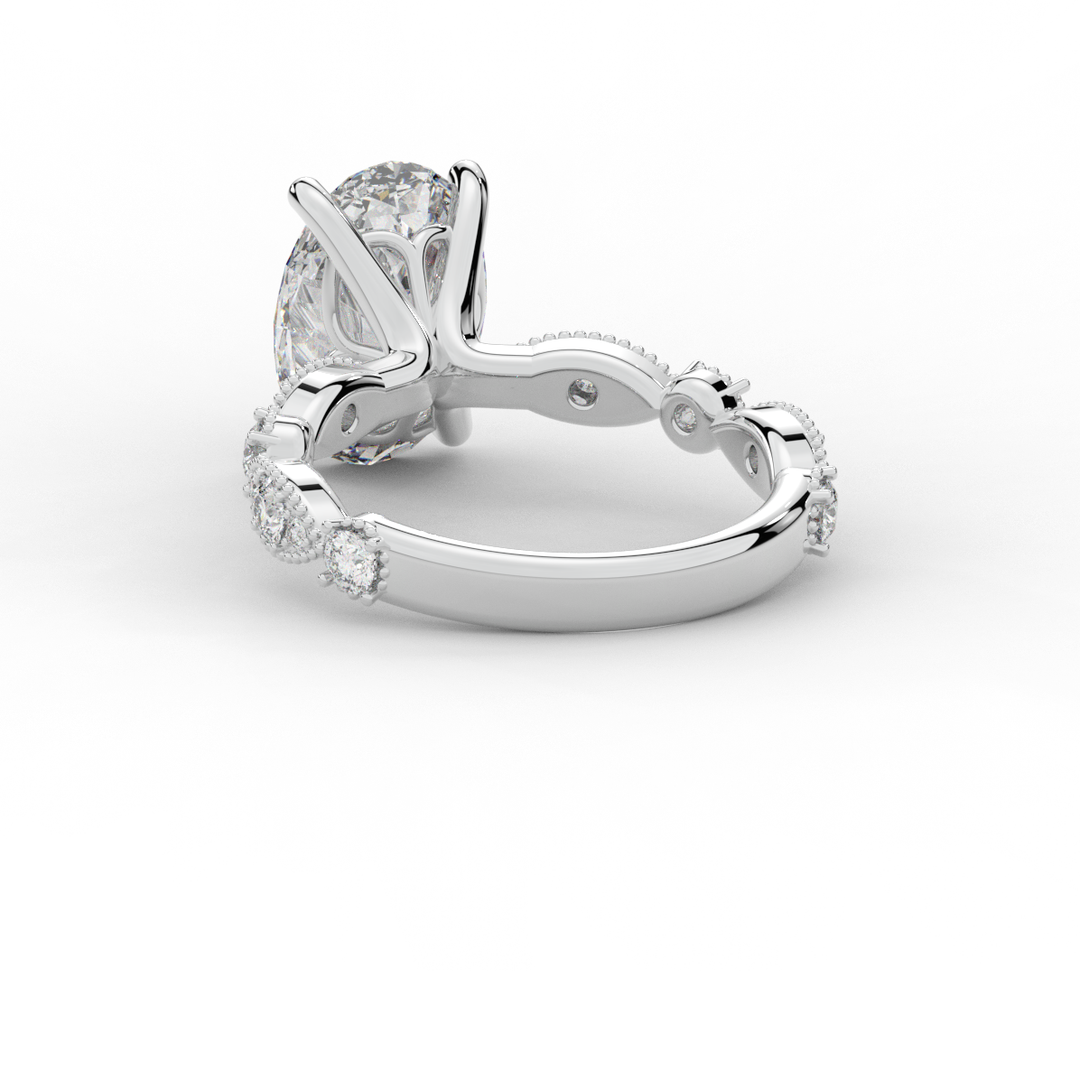 3.50CT.TW OVAL LAB DIAMOND SOLITAIRE ENGAGEMENT RING - Nazarelle