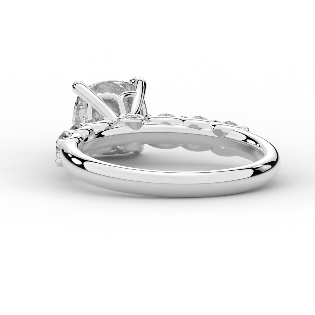 2.60CT.TW CUSHION LAB DIAMOND SOLITAIRE ENGAGEMENT RING - Nazarelle