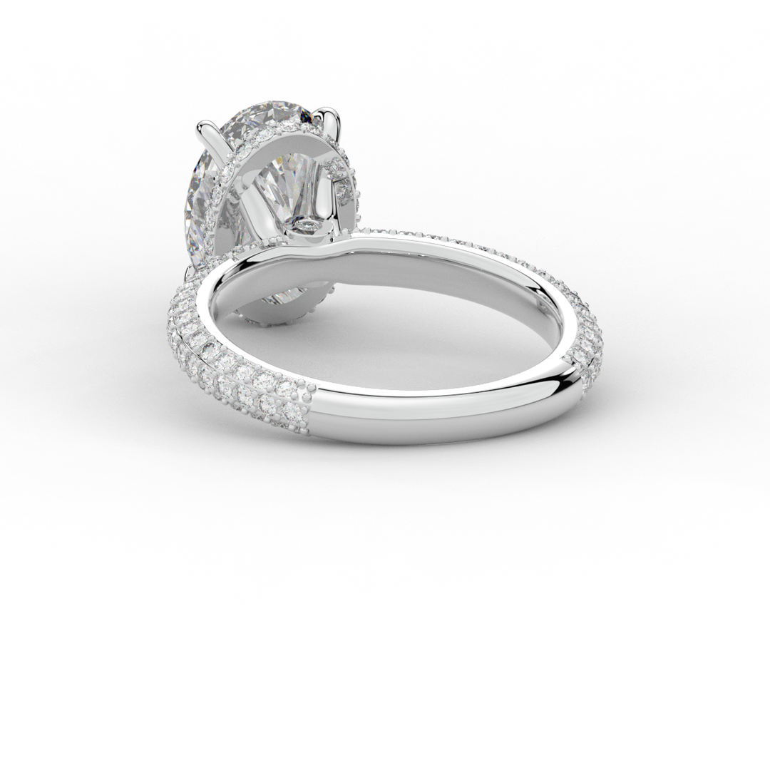 3.60CT.TW OVAL LAB DIAMOND SOLITAIRE ENGAGEMENT RING - Nazarelle