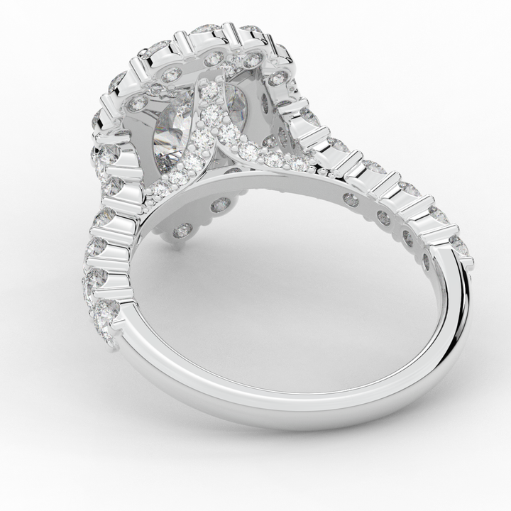 3.10CT.TW PEAR LAB DIAMOND HALO ENGAGEMENT RING - Nazarelle