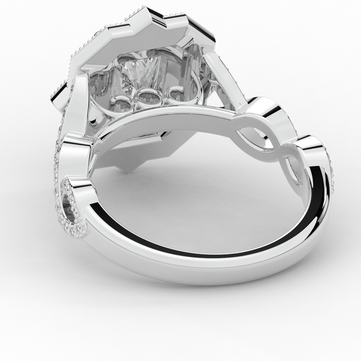 1.90CT.TW RADIANT LAB DIAMOND HALO ENGAGEMENT RING - Nazarelle