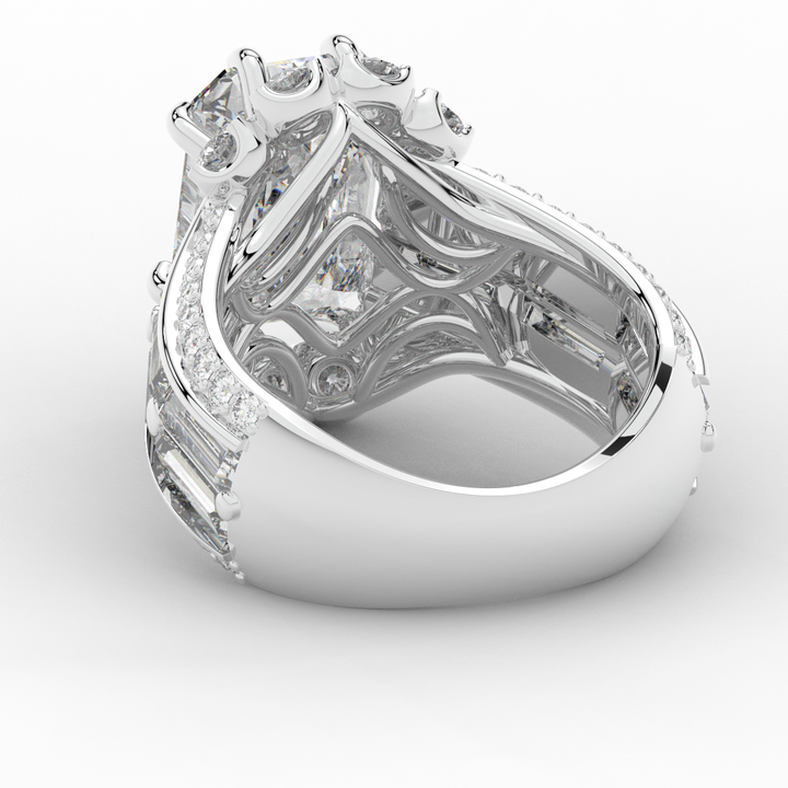 8.25CT.TW EMERALD CUT LAB DIAMOND HALO ENGAGEMENT RING - Nazarelle