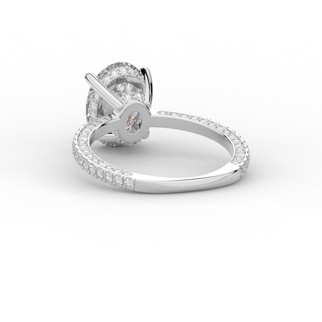 3.15CT.TW OVAL LAB DIAMOND SOLITAIRE ENGAGEMENT RING - Nazarelle