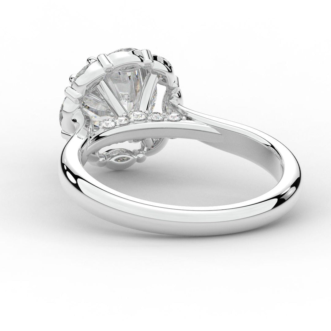 2.40CT.TW ROUND LAB DIAMOND HALO ENGAGEMENT RING - Nazarelle