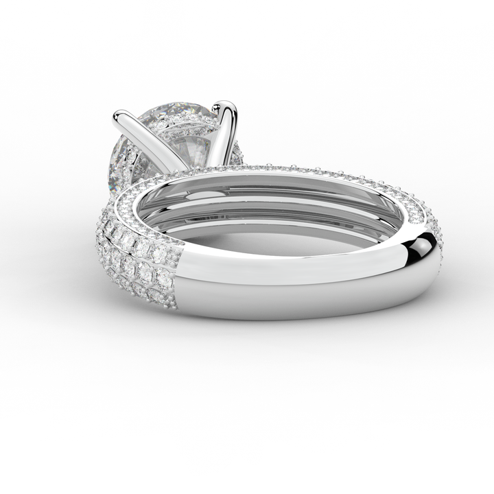 4.80CT.TW ROUND LAB DIAMOND UNDERHALO ENGAGEMENT RING - Nazarelle