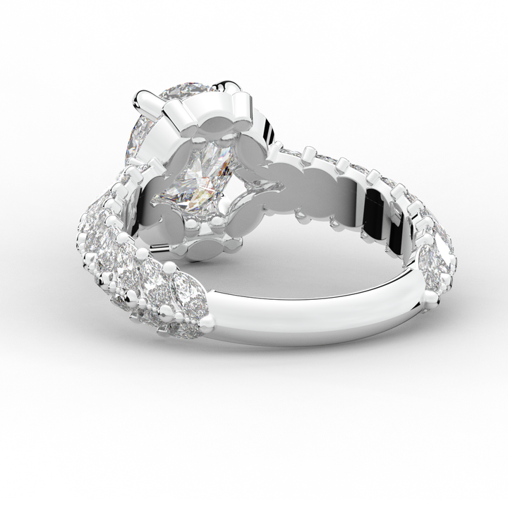 3.10CT.TW OVAL LAB DIAMOND HALO ENGAGEMENT RING - Nazarelle