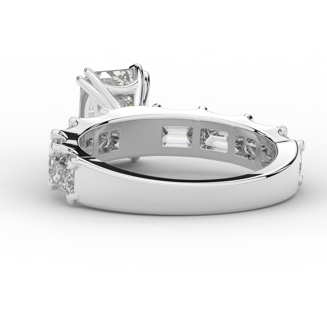 3.75CT.TW EMERALD CUT LAB DIAMOND SOLITAIRE ENGAGEMENT RING