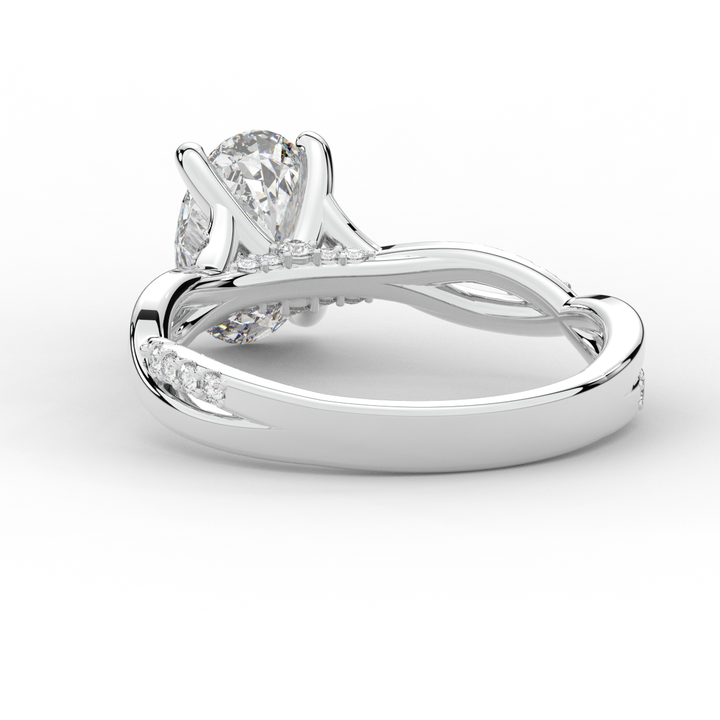 1.70CT.TW OVAL LAB DIAMOND TWIST BAND ENGAGEMENT RING - Nazarelle