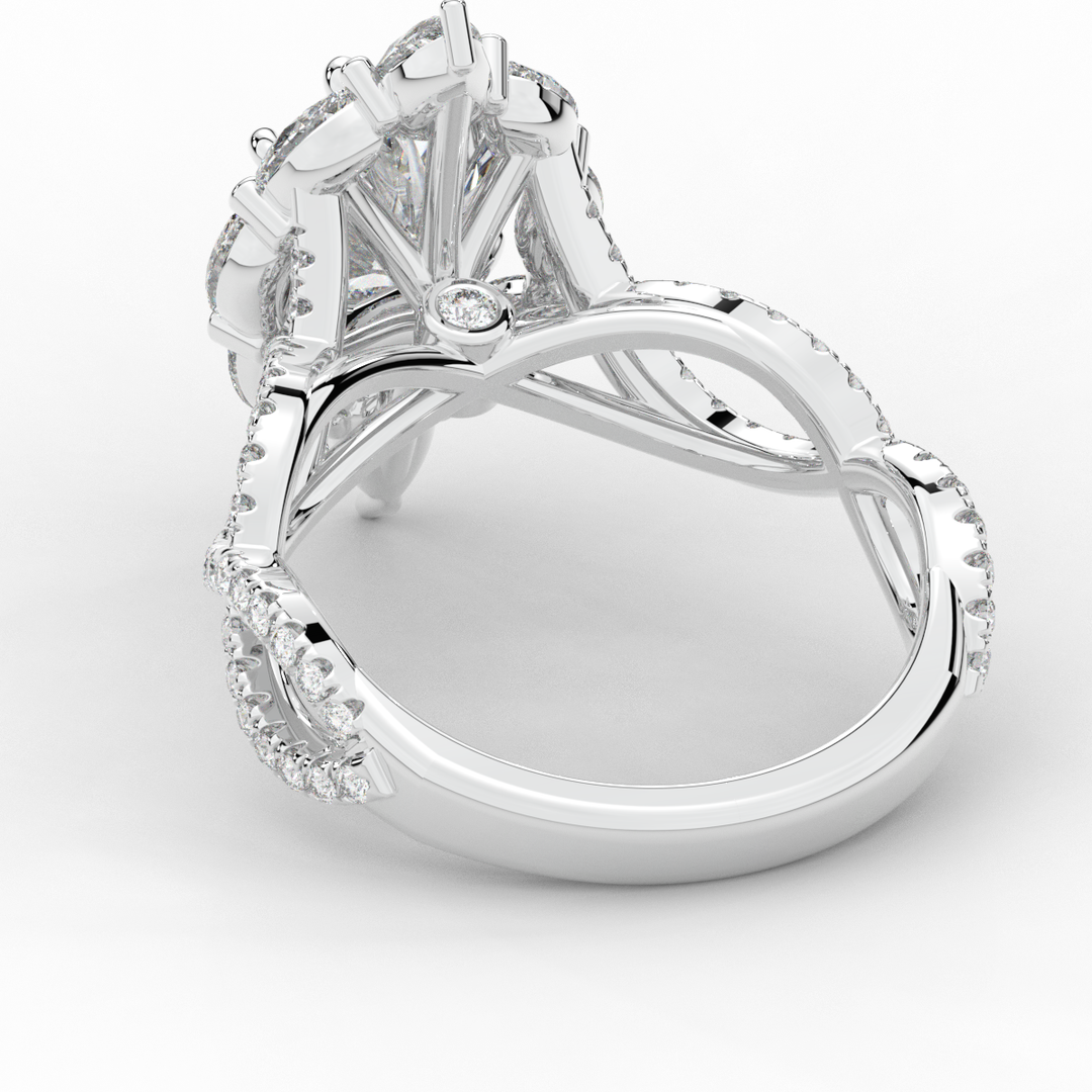 3.00CT.TW OVAL LAB DIAMOND HALO ENGAGEMENT RING - Nazarelle