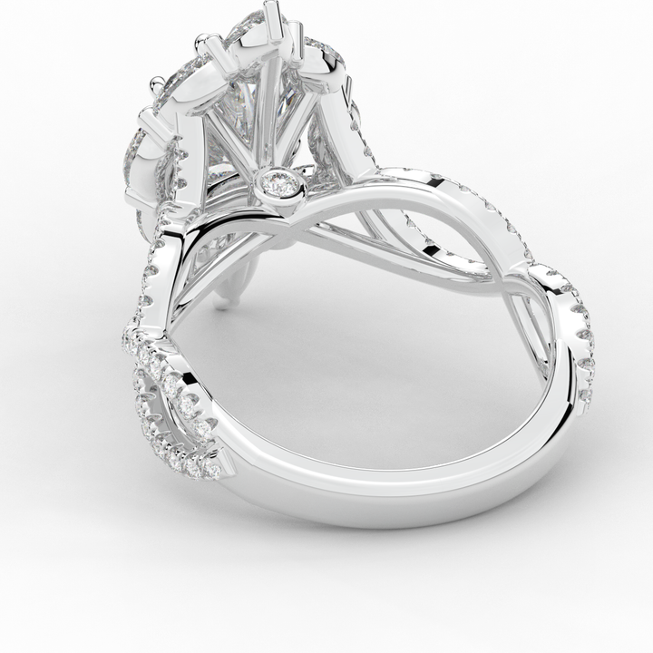 3.00CT.TW OVAL LAB DIAMOND HALO ENGAGEMENT RING - Nazarelle