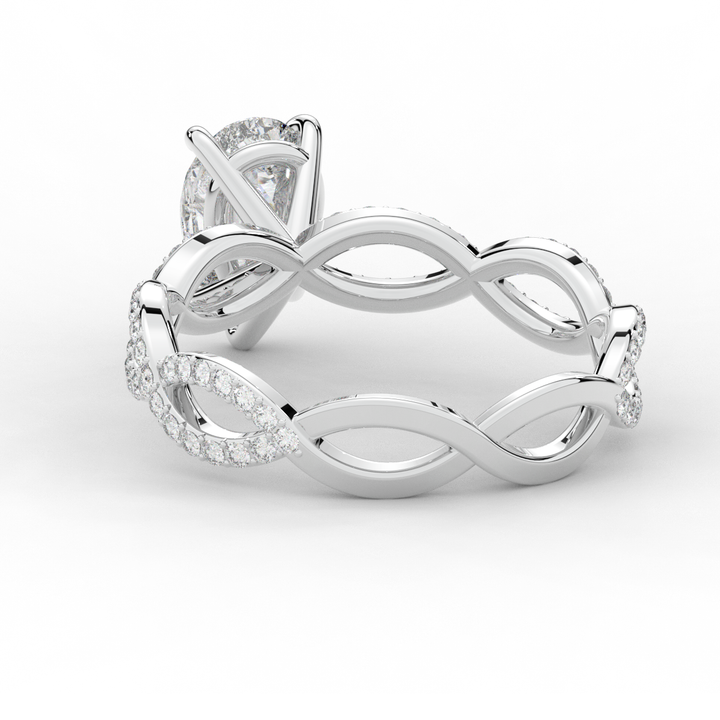 1.30CT.TW PEAR LAB DIAMOND TWIST BAND ENGAGEMENT RING - Nazarelle
