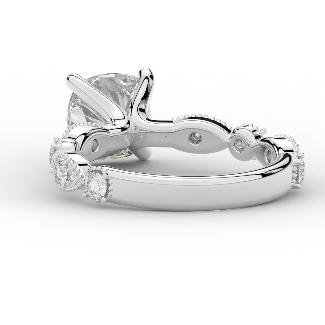 2.50CT.TW CUSHION LAB DIAMOND SOLITAIRE ENGAGEMENT RING - Nazarelle