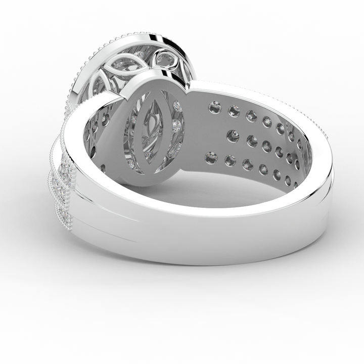 1.80CT.TW OVAL LAB DIAMOND HALO ENGAGEMENT RING - Nazarelle