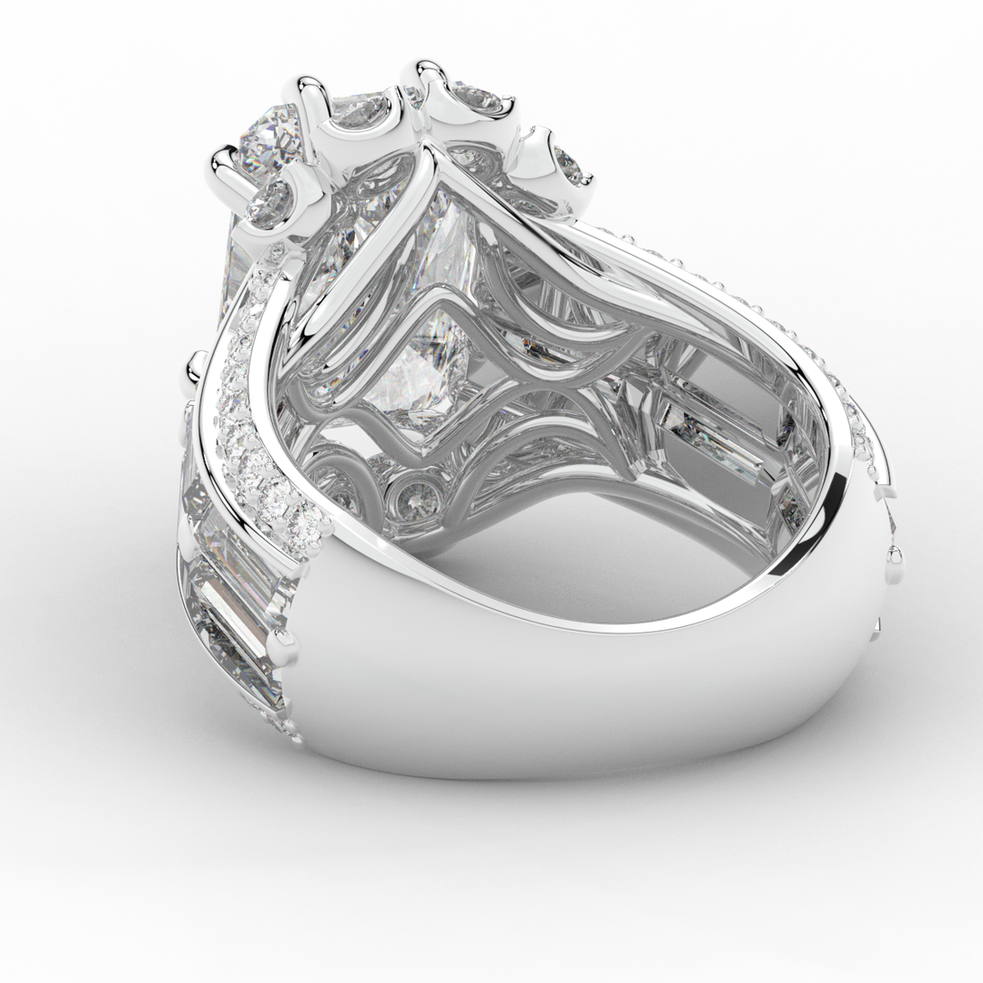 8.25CT.TW RADIANT LAB DIAMOND HALO ENGAGEMENT RING - Nazarelle