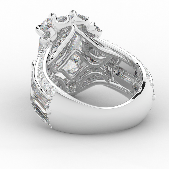 8.25CT.TW RADIANT LAB DIAMOND HALO ENGAGEMENT RING - Nazarelle