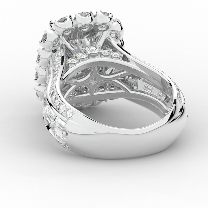 8.00CT.TW RADIANT LAB DIAMOND HALO ENGAGEMENT RING - Nazarelle