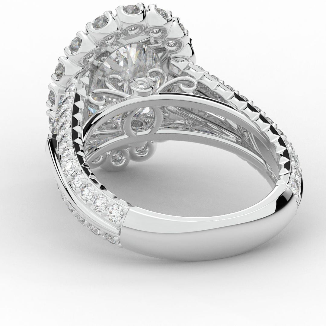 5.75CT.TW OVAL LAB DIAMOND HALO ENGAGEMENT RING - Nazarelle