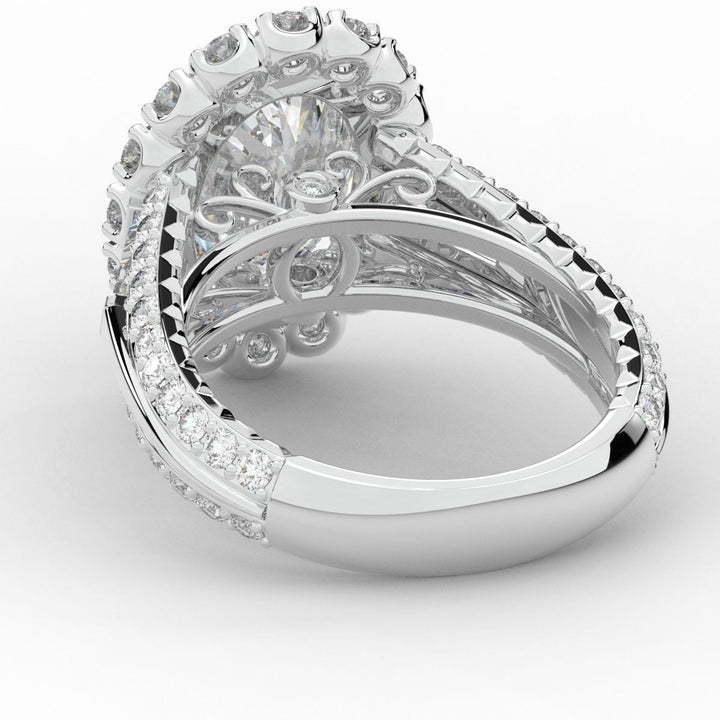 5.75CT.TW OVAL LAB DIAMOND HALO ENGAGEMENT RING - Nazarelle
