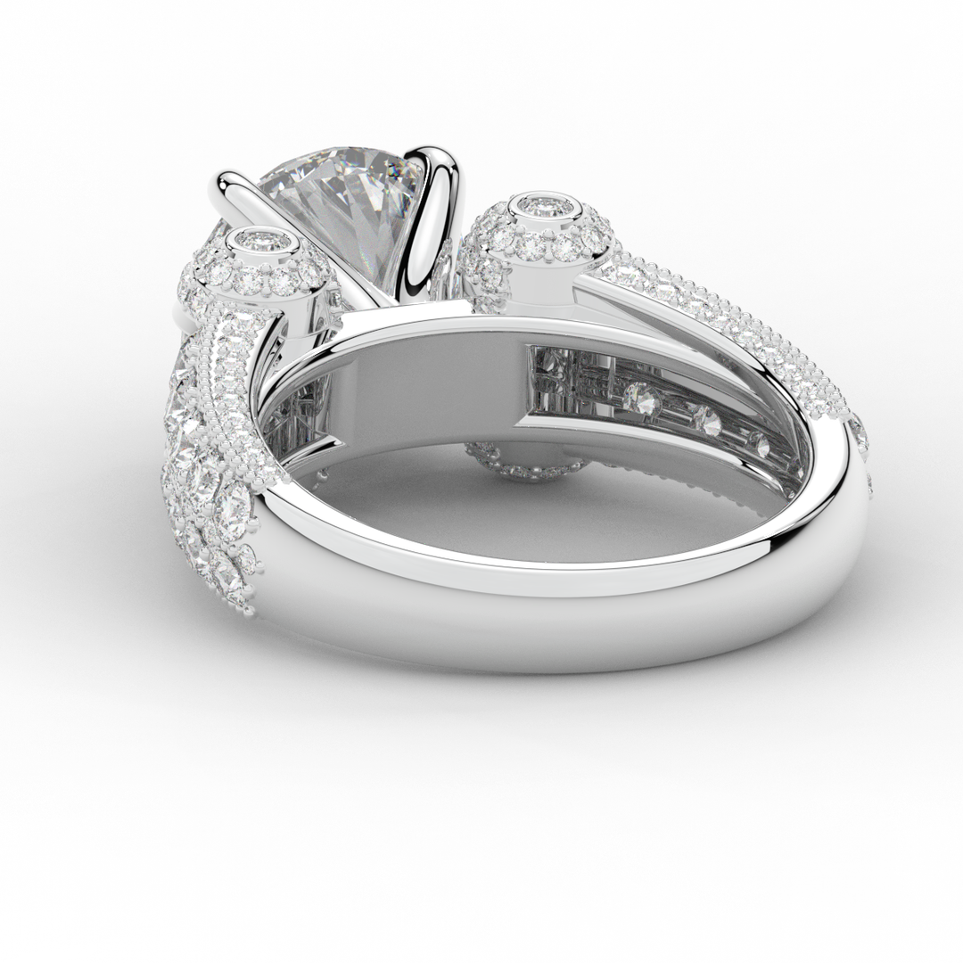 4.75CT.TW ROUND LAB DIAMOND ENGAGEMENT RING - Nazarelle