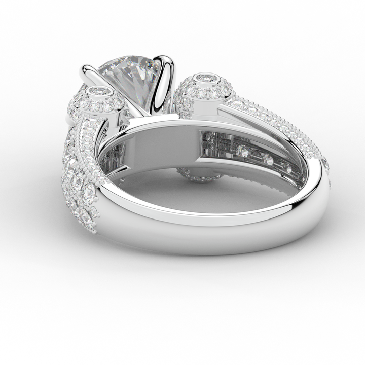 4.75CT.TW ROUND LAB DIAMOND ENGAGEMENT RING - Nazarelle