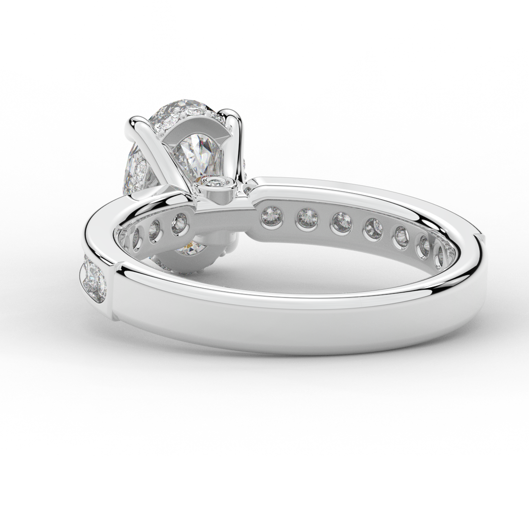 1.95CT.TW OVAL LAB DIAMOND UNDERHALO ENGAGEMENT RING - Nazarelle