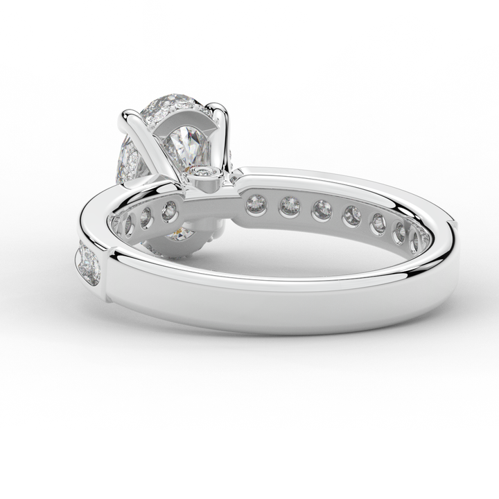 1.95CT.TW OVAL LAB DIAMOND UNDERHALO ENGAGEMENT RING - Nazarelle