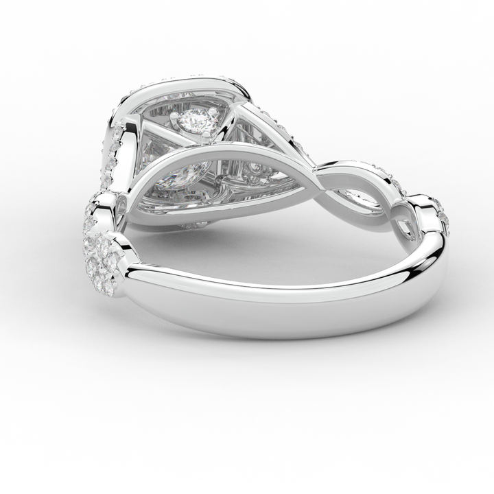 1.60CT.TW ROUND LAB DIAMOND HALO TWIST ENGAGEMENT RING - Nazarelle