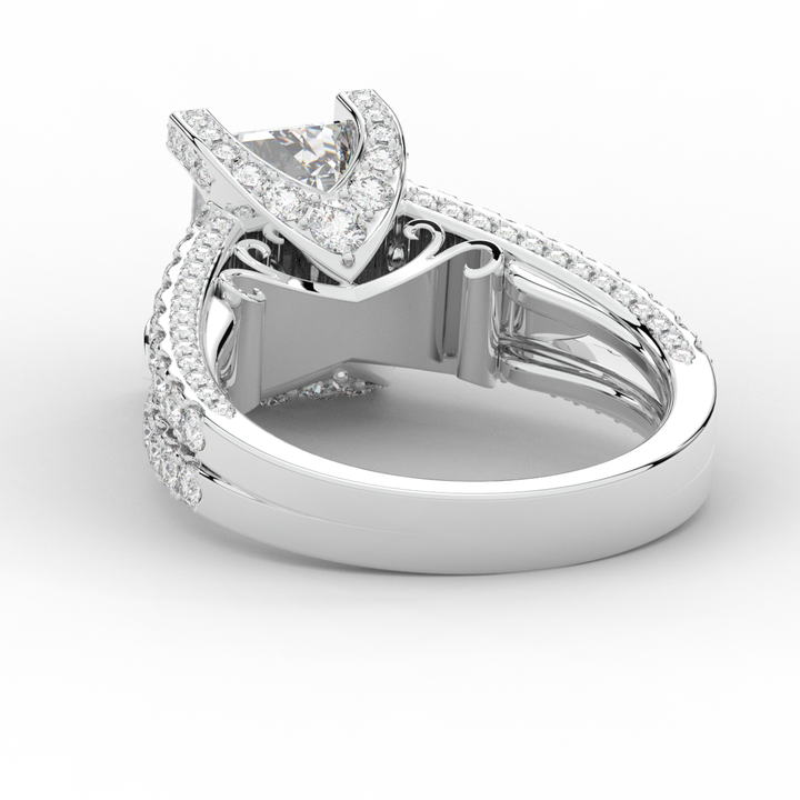 4.60CT.TW EMERALD CUT LAB DIAMOND SPLIT SHANK ENGAGEMENT RING - Nazarelle